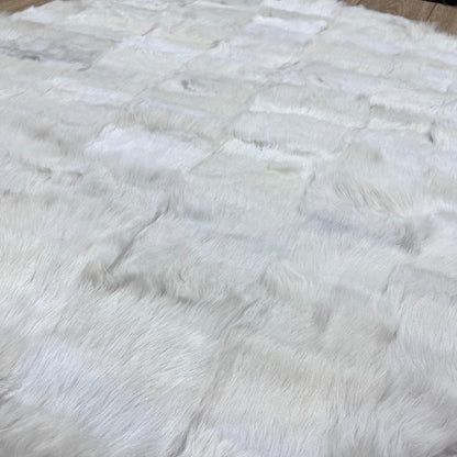Handmade White Sheepskin Round Rug - BuzzLeatherCarpetHandmade White Sheepskin Round Rug