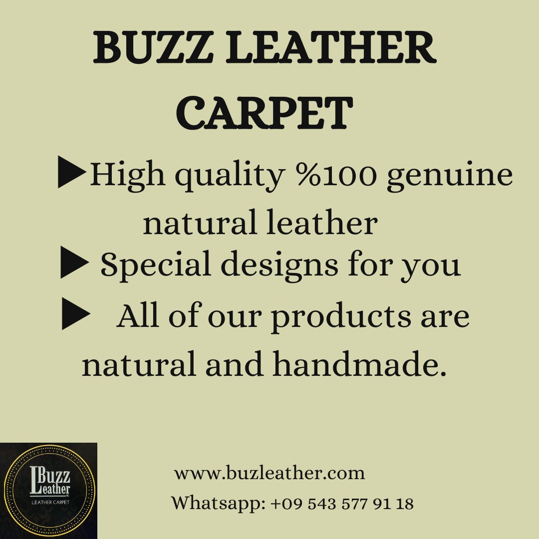 Natural Goatskin Area Rug - Brown Patchwork Leather Rug - Genuine Leather Runner Rug - Handmade Goatskin Leather Rug - New Home Gift