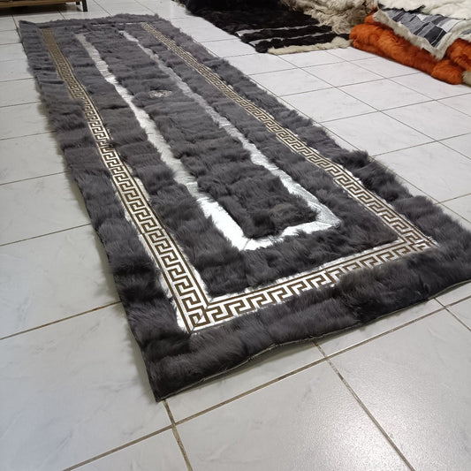 Luxury Anthracite-Silver Sheepskin Rug for Living Room, Natural Floor Fur Rugs, Shaggy Area Rugs, Sheepskin Area Rugs, Mother's Day Gift