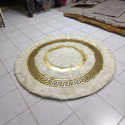 Luxurious White Sheepskin Rug, White Round Area Rug for Living Room Decor, Sheepskin Area Round Rugs, Rugs For Living Room, New Home Gift