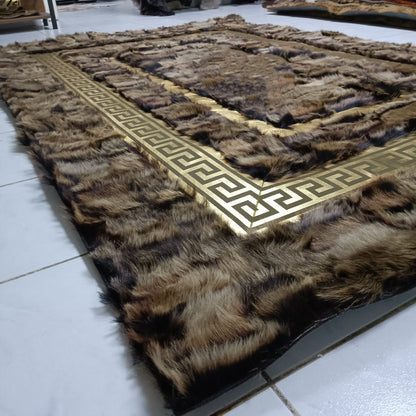 Brown Sheepskin Rug, Brown-Gold Sheepskin Fur Rug, Giant Sheepskin, Fluffy Area Rugs, Soft Area Rug, Rugs for Living Room, Mother's Day Gift