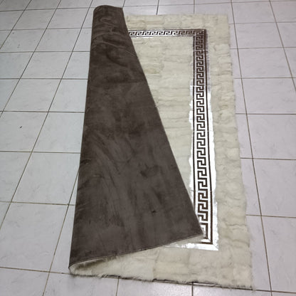 White Sheepskin Rug - White-Silver Sheepskin Fur Rug - Shaggy Soft Area Rugs - Real Leather Carpet - Mother's Day Gift