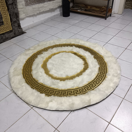 Luxurious White Sheepskin Rug, White Round Area Rug for Living Room Decor, Sheepskin Area Round Rugs, Rugs For Living Room, New Home Gift