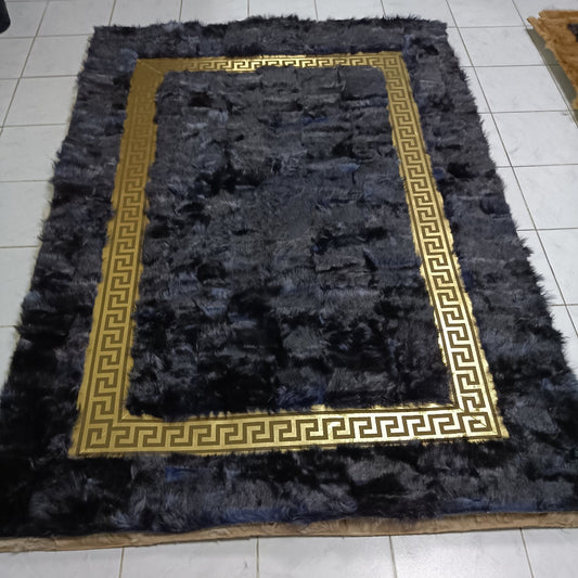 Dark Blue Sheepskin  Rug, Dark Blue-Gold Sheepskin Fur Rug, Natural Soft Rug, Wool Area Rugs, Rugs for Living Room, Mother's Day Gift