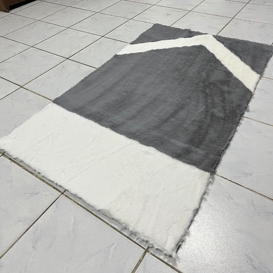 White-Gray Plush Prayer Rug | Islamic Muslim Gift for Men & Women | Perfect Muslim Wedding Present, Soft Comfortable