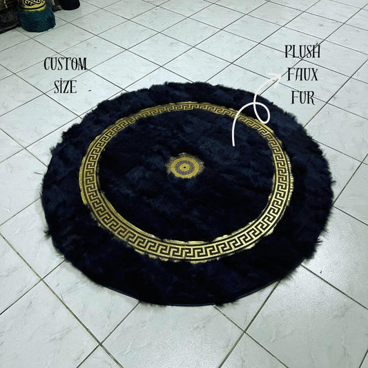 Dark Blue Sheepskin Rug, Dark Blue Round Sheepskin Rug, Rugs for Living Room, Wool Area Rugs, Patchwork Area Rugs, Fluffy Area Rugs