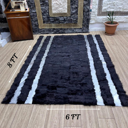 Natural Brown-Silver Sheepskin Rug, Handmade Sheepskin Area Rugs, Rugs For Living Room, Soft Wool Area Rugs, Home Decor&New Home Gifts