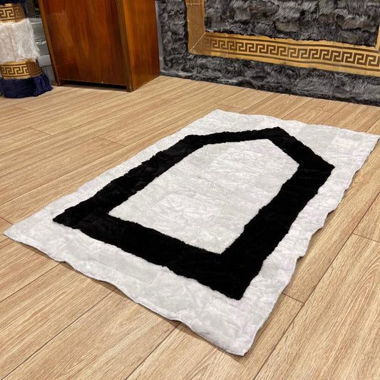 White-Black Sheepskin Prayer, Sheepskin Fur Prayer, Genuine Sheepskin, Prayer Rug Muslim Man, Islamic Muslim Gift, Muslim Wedding Gift
