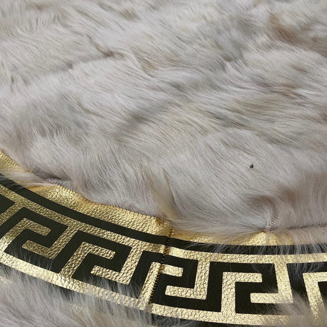 Luxury Beige Round Sheepskin Rug - BuzzLeatherCarpetLuxury Beige Round Sheepskin Rug