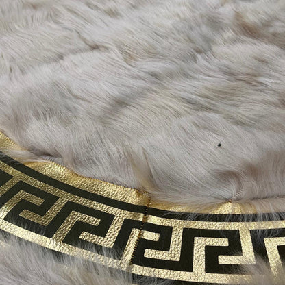 Luxury Beige Round Sheepskin Rug - BuzzLeatherCarpetLuxury Beige Round Sheepskin Rug