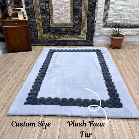 Luxury Gray Faux Fur Rug: Plush Shaggy Area Rug - BuzzLeatherCarpetLuxury Gray Faux Fur Rug: Plush Shaggy Area Rug