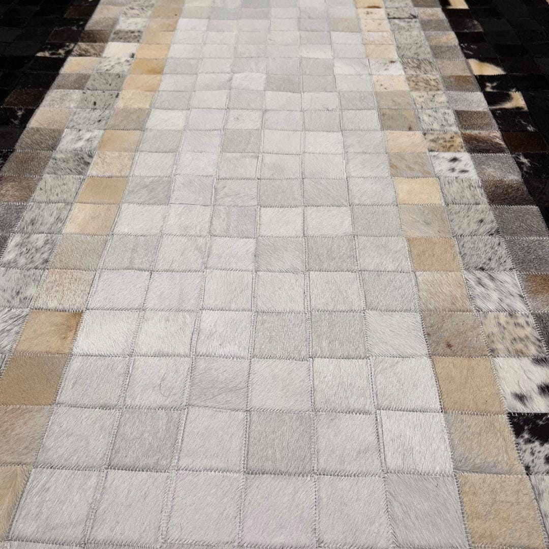 Natural Black & White Cowhide Patchwork Rug - BuzzLeatherCarpetNatural Black & White Cowhide Patchwork Rug