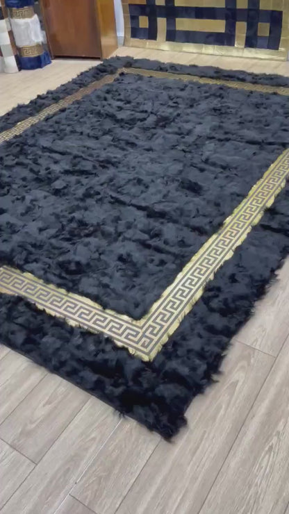 Black Giant Sheepskin Area Rug