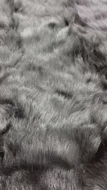 Handmade Round Black Sheepskin Rug: Natural Leather Area Rug