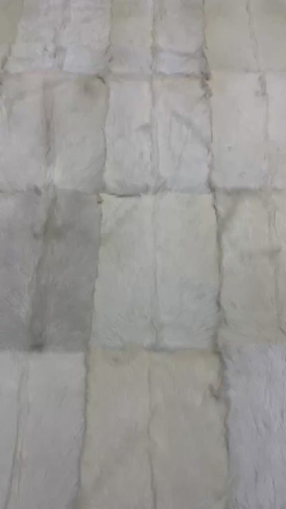 Handmade Patchwork Goatskin Rug: Soft, Plush Texture