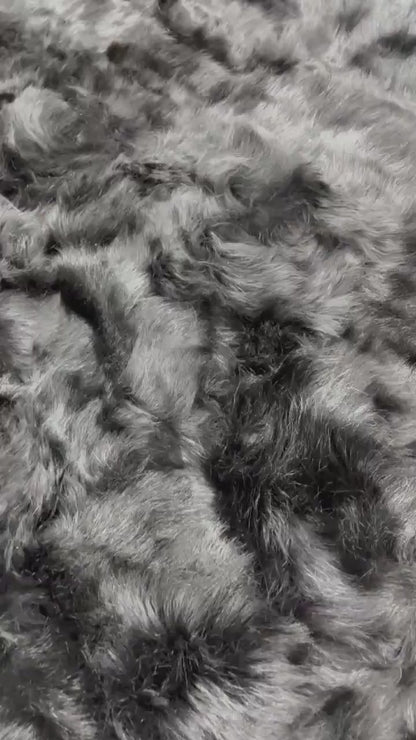 Black Sheepskin Fur Rug: Handmade Wool Area Rug
