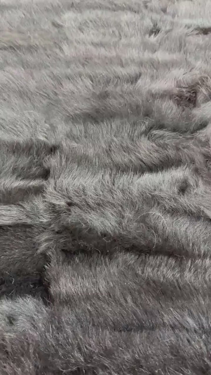 Handmade Brown Sheepskin Patchwork Rug